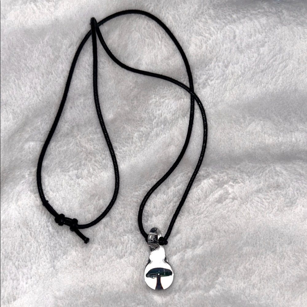 Glass Mushroom Jar Black accord necklace fairycore fairy